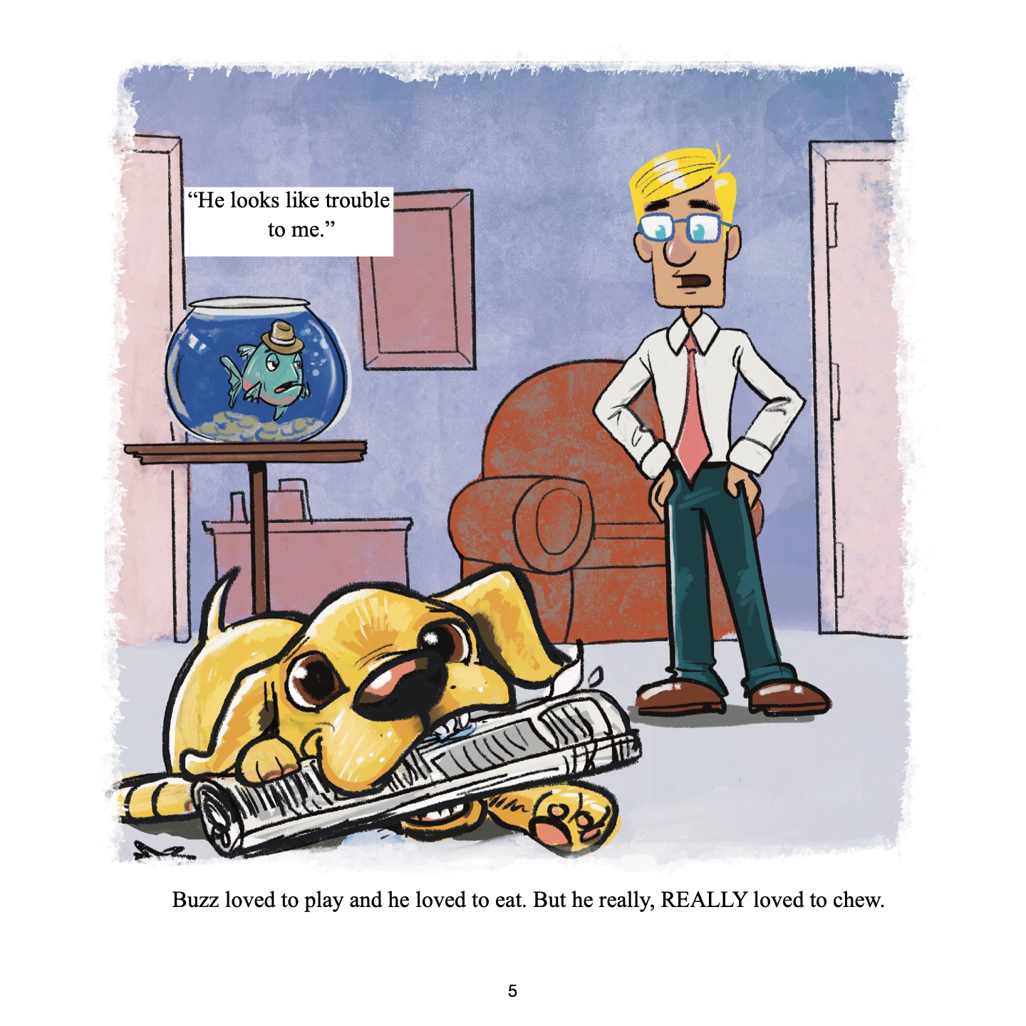 Character sketches of Buzz, the Labrador puppy from A Chew Story, drawn by Chris Daily